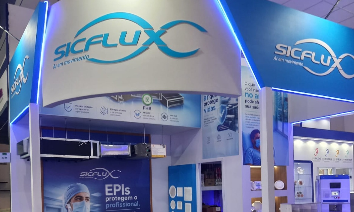 Estande da Sicflux na Hospitalar, que acontece na São Paulo Expo