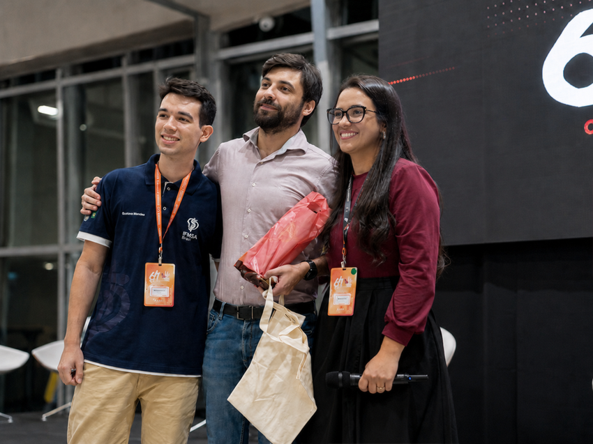 Gustavo Mendes, Dr. Thiago Daibes Padilha e Yara Santos durante evento de lançamento da parceria em Fortaleza-CE.